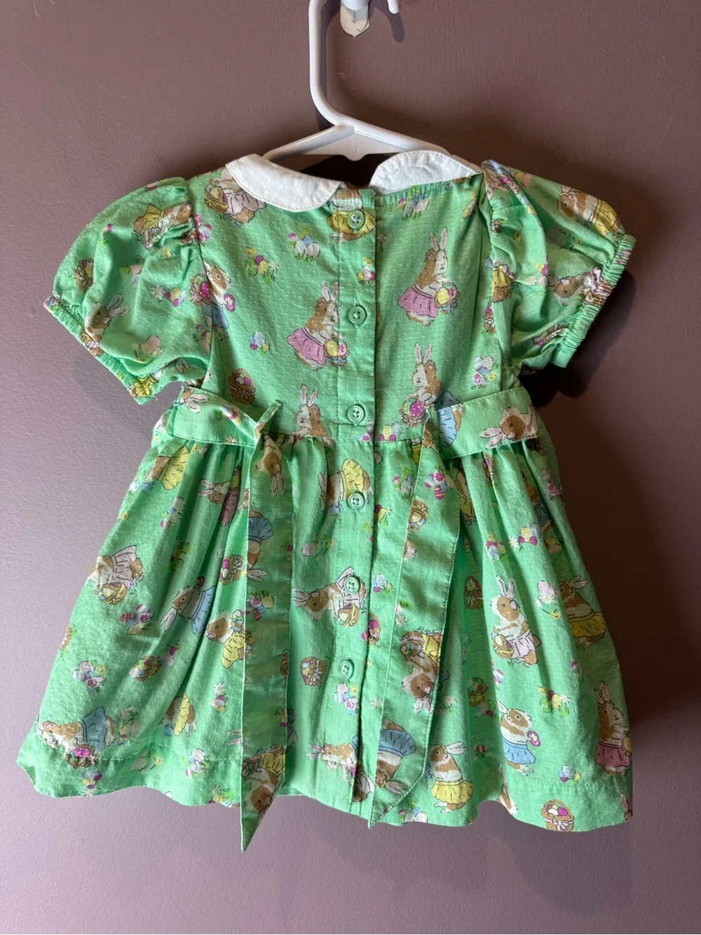 Baby Boden Green Guinea Pug as Bunny Easter Smocked Dress 3-6M